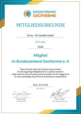 Bild von Mitgliedsurkunde Bundesverband Geothermie von 2025